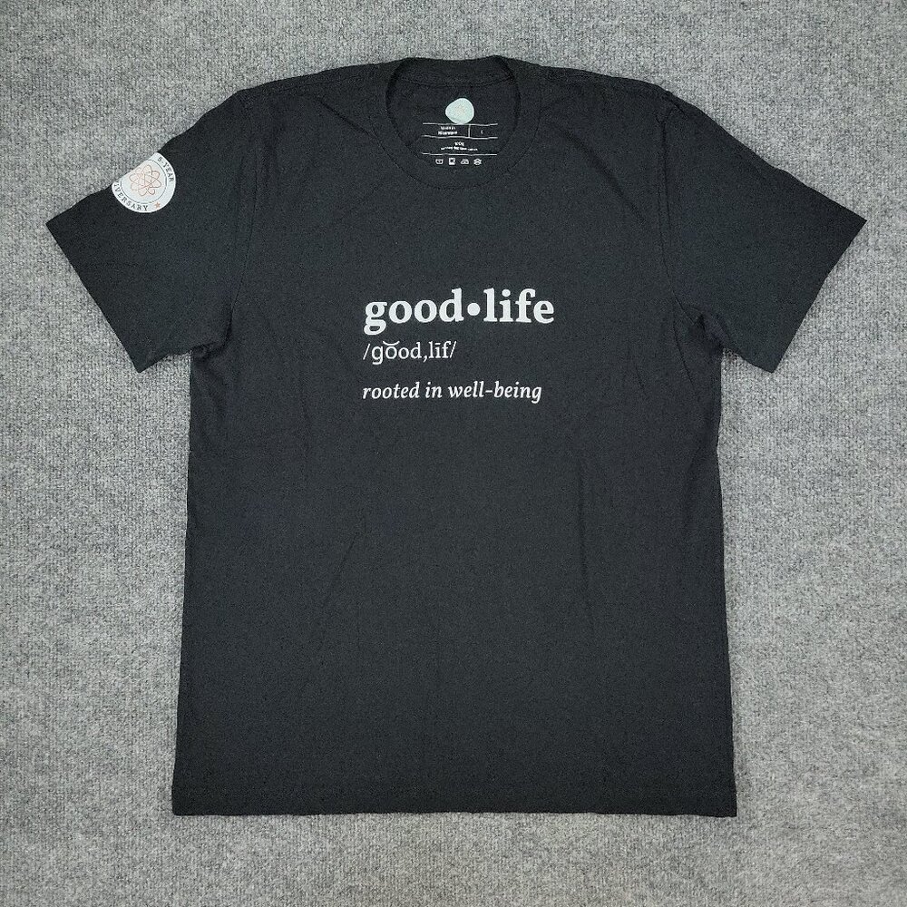 Good Life Shirt Men's Large Black Definition Graphic Tee Crew Neck Short Sleeve